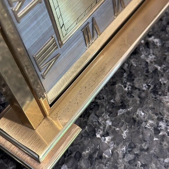 Vtg Bulova Goldtone Clock Youngstown Quartz Table Mantle Desk Art Deco MCM Retro - Picture 4 of 8